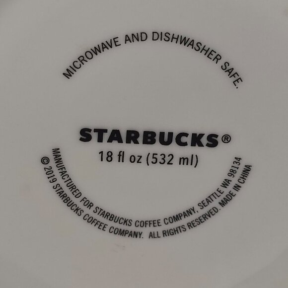 2019 HOLIDAY STARBUCKS RED AND WHITE STRIPED COFFEE MUG EUC - Picture 8 of 8